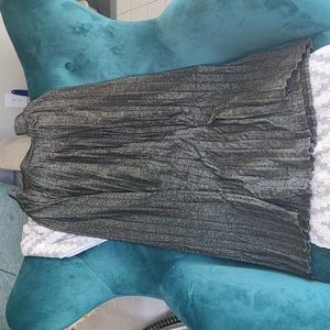 a new day Maxi Shiny Black Pleated Skirt